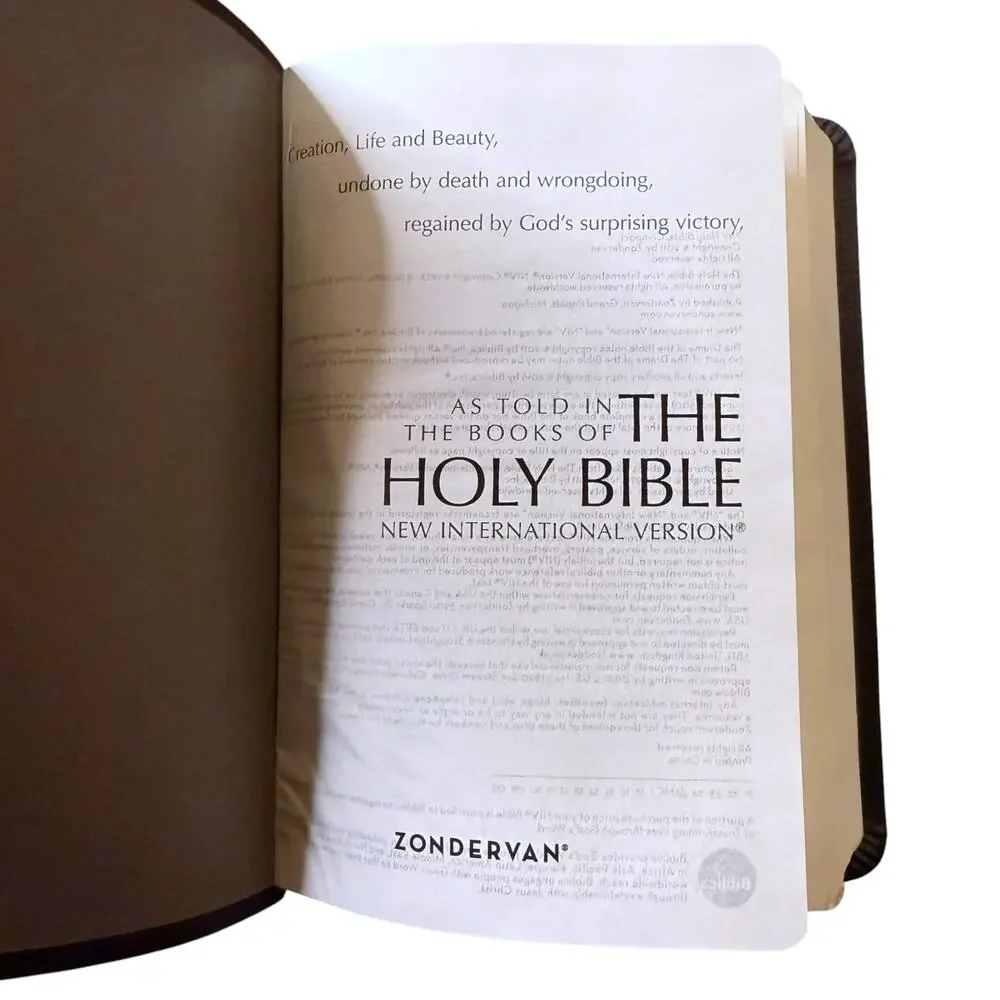 Zondervan The Holy Bible New International Version Dark Brown Leather-bound